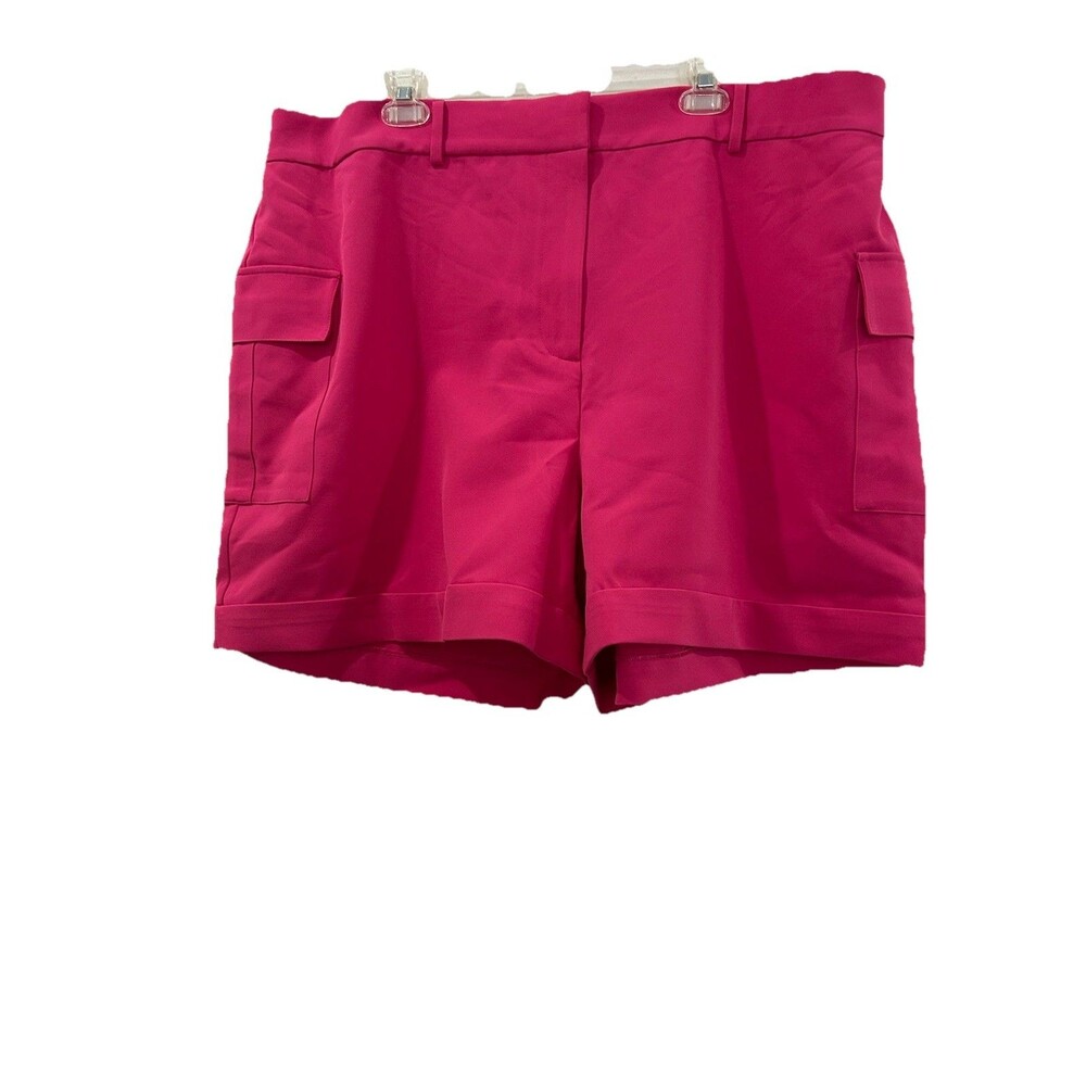 Nina Parker Womens 3X Plus Shorts Pink Tailored Stretch